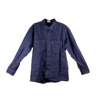 Camisa industrial mezclilla 100% algodón manga larga 10.5 oz azul prelavado T-40