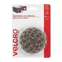 Velcro con adhesivo de uso general, 75 círculos, blanco