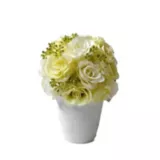 Planta decorativa rosas blancas c/maceta