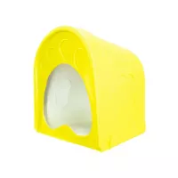 Casa Mascota Mediana Amarilla con Aditivo Antibacterial