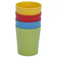 Set de 4 vasos de plástico colores 250 ml