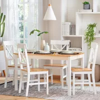 Set comedor mesa con 4 sillas blanco