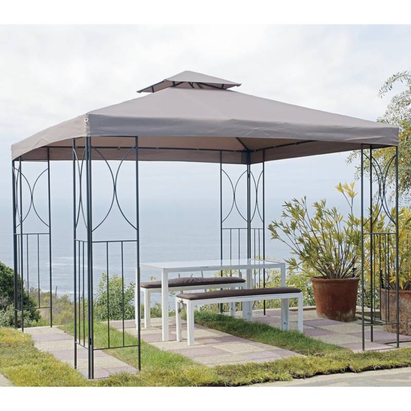 JUST HOME COLLECTION - Pérgola 3x3m Tabaco Panel Doble