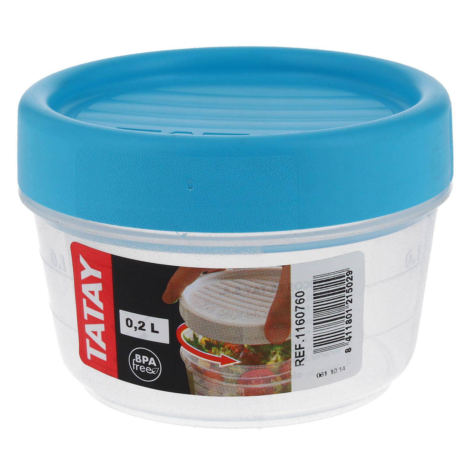 Fiambrera Tatay con rosca 0,4 l. con tapa azul