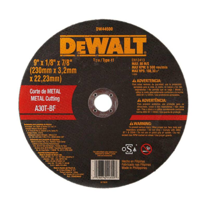 DEWALT - Disco de Corte 9 x 3 mm Dewalt