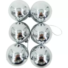 DEAR SANTA - Esferas Brillo Plata 12 Unidades 6cm