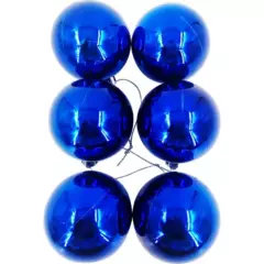 DEAR SANTA - Esferas Brillo Azul 12 Unidades 6cm