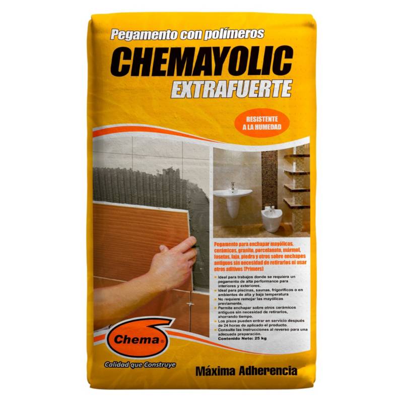 CHEMA - Pegamento en Polvo Chemayolic Gris Extrafuerte 25kg