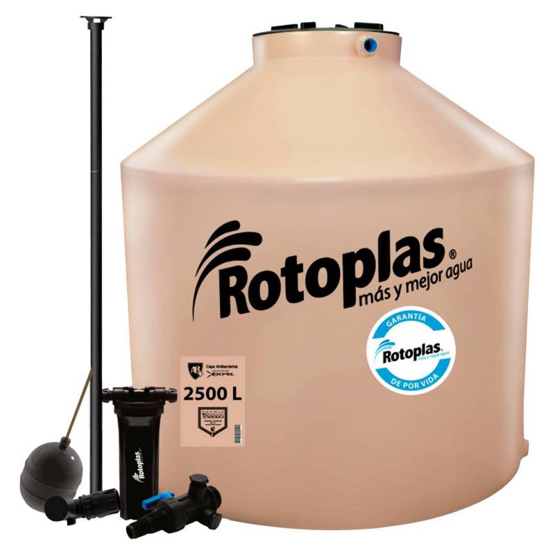 ROTOPLAS - Tanque de Agua Rotoplas 2500L + Kit de Accesorios