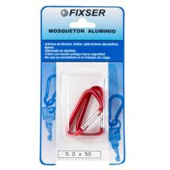 FIXSER - Mosquetón Aluminio 5.0x50 Rojo 2 unid.