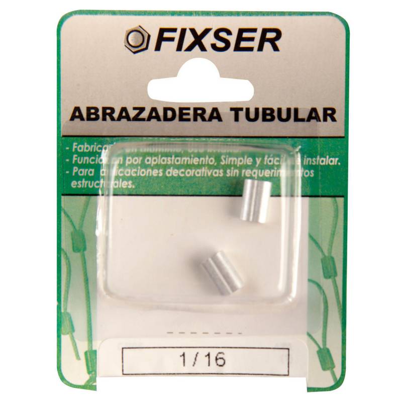 FIXSER - Abrazadera Tubular Aluminio 1/16 2 unid.