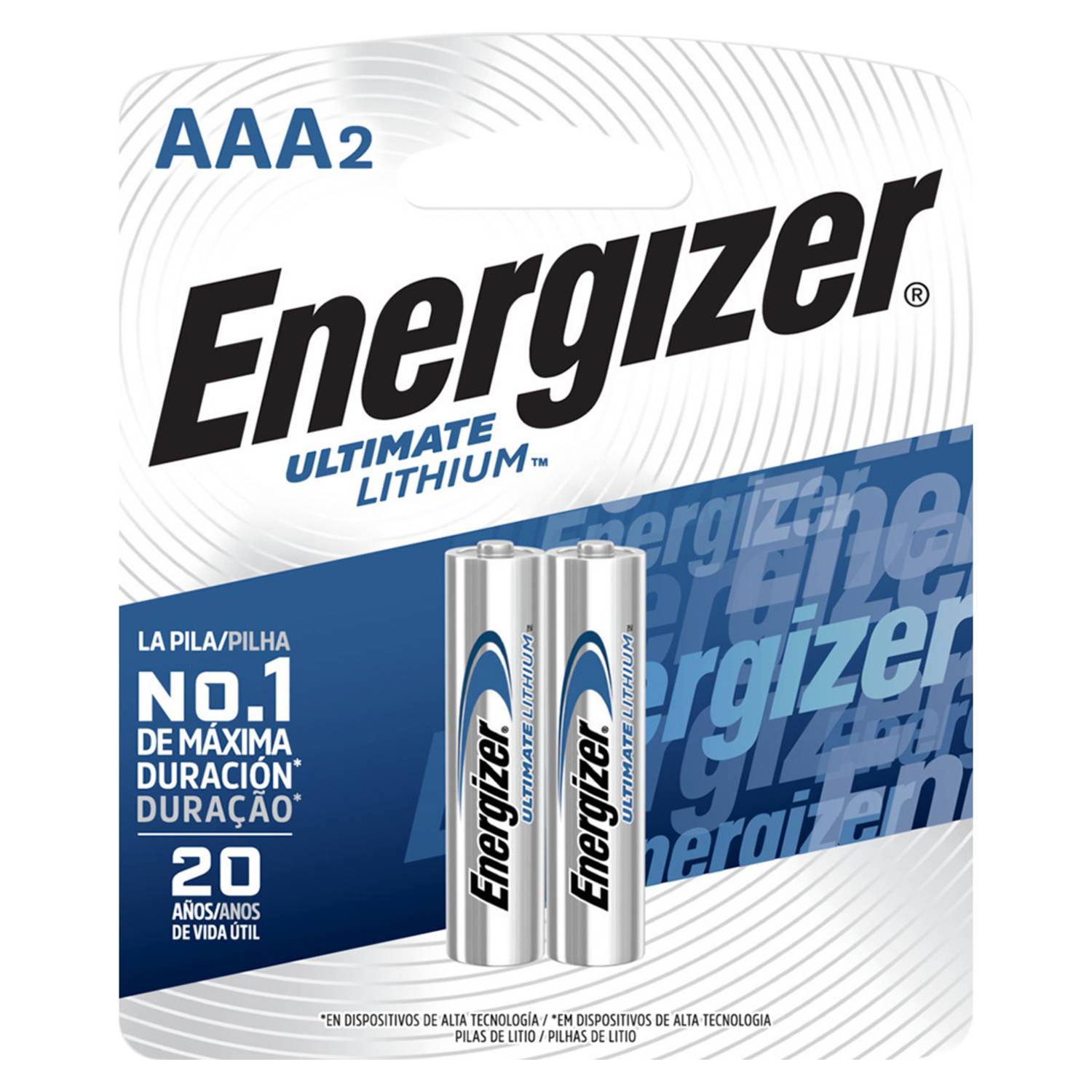 Pack de 2 Pilas Litio Energizer AAA 1.5V