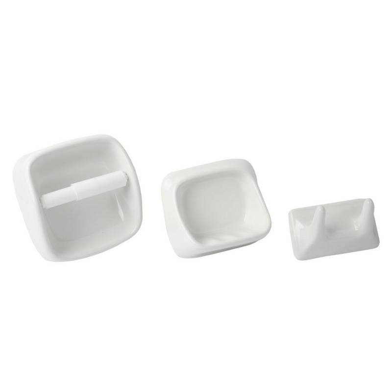 Set de accesorios de baño 5 piezas de cerámica blanca TIRUA