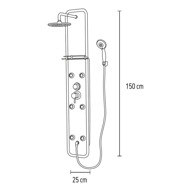 Columna hidromasaje ducha Hidrobox negra