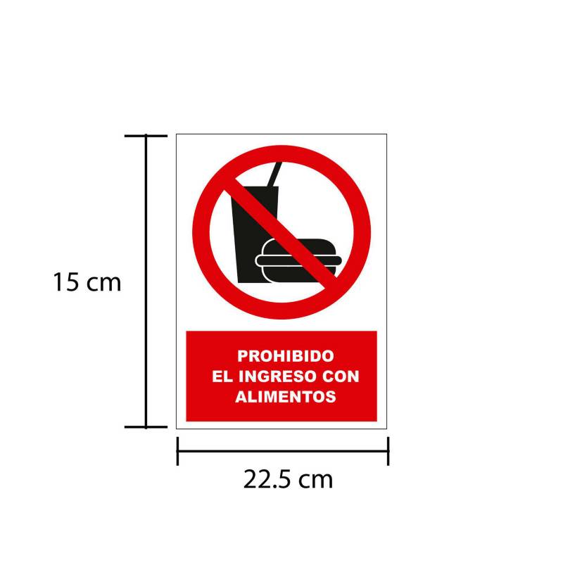 Señal de Prohibido el Ingreso 15x22.5 cm.