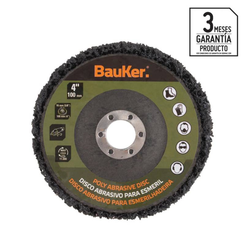 BAUKER - Disco Abrasivo 4" para Esmeril Bauker