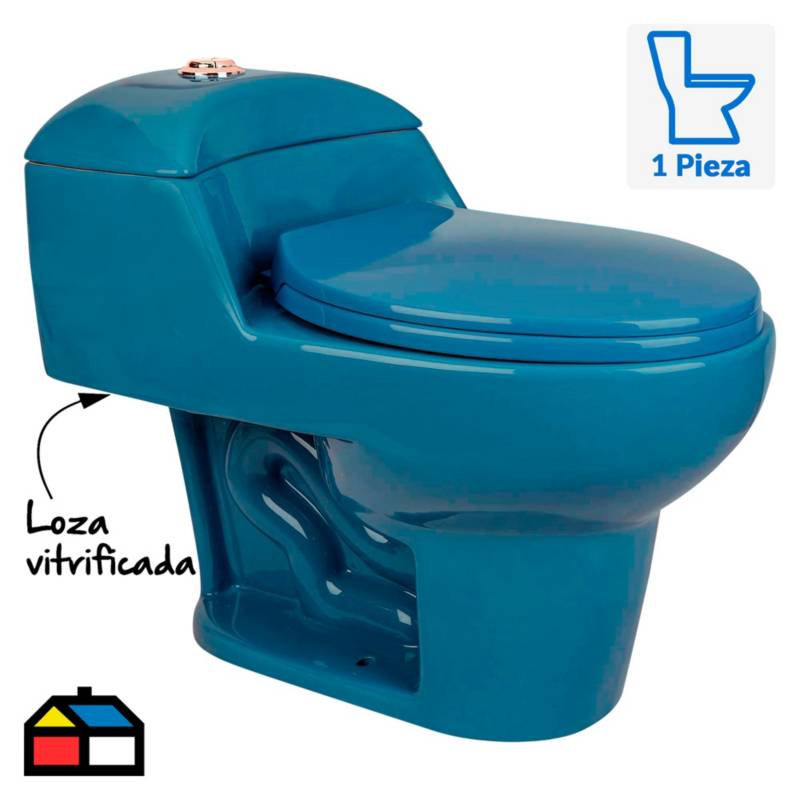 SENSI DACQUA - WC Inodoro One Piece Lara Plus Azul