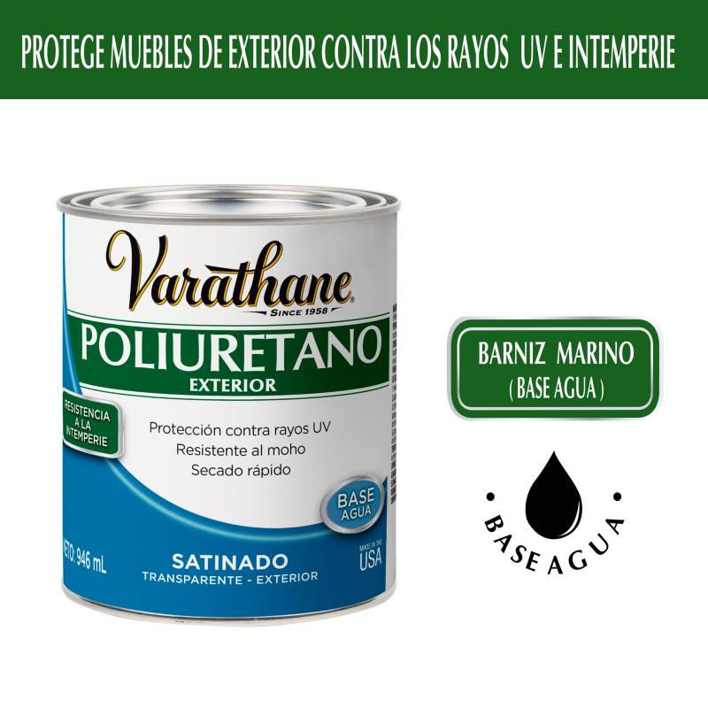 Poliuretano para Madera de Exterior Varathane Satinado 0,946L | Sodimac Perú