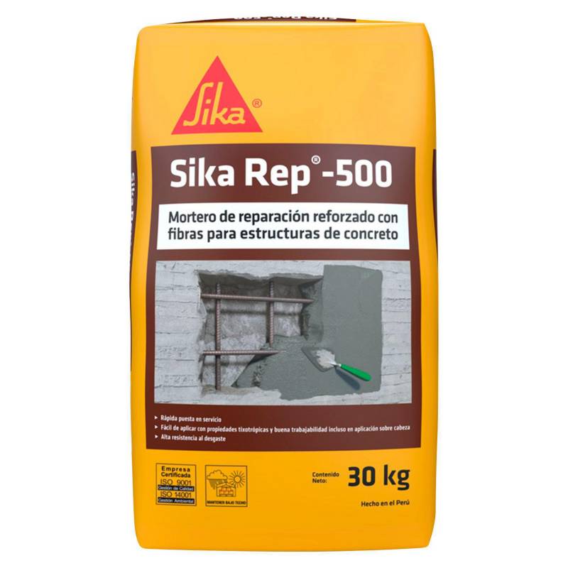 SIKA - Mortero de Reparación Reforzado con Fibras SikaRep-500 x 30kg