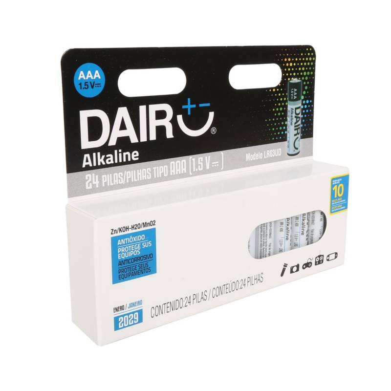 DAIRU - Pack de 24 Pilas Alcalinas Dairu AAA 1.5V