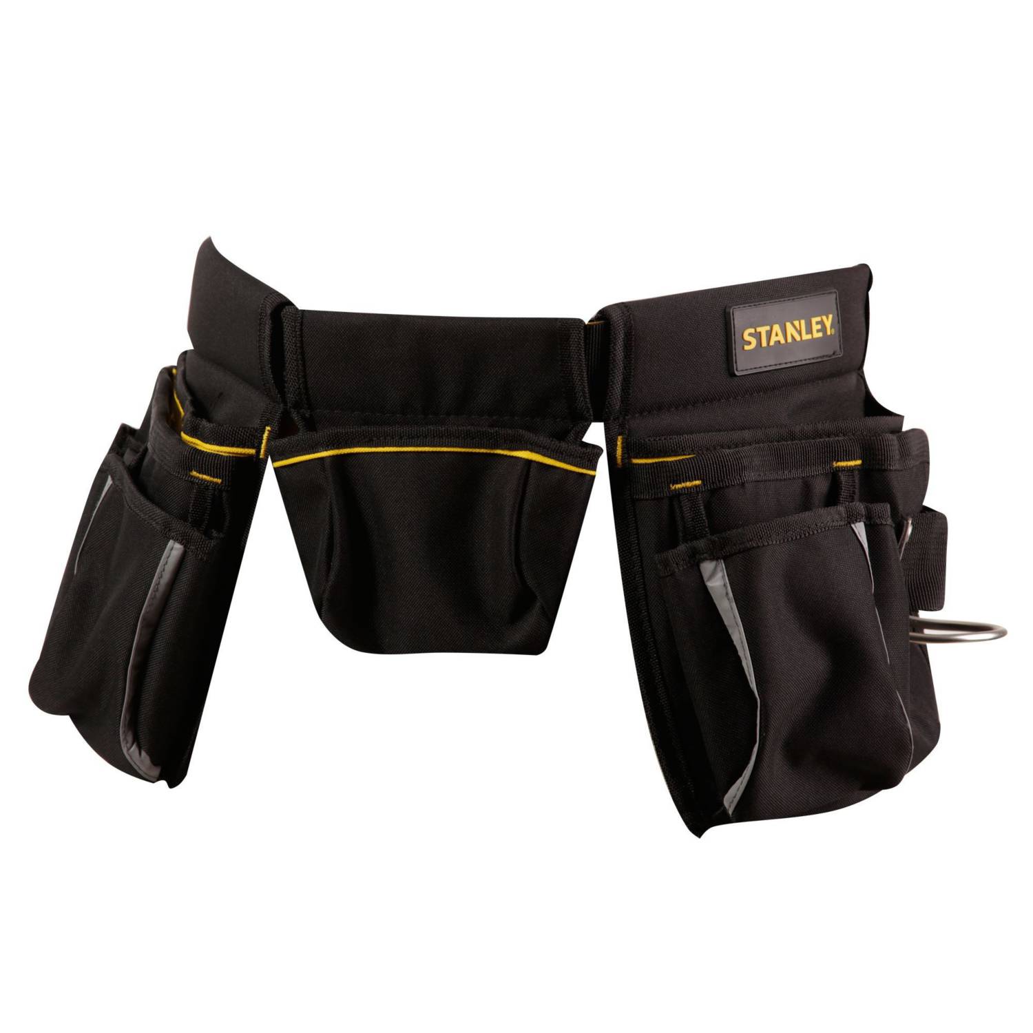 Ferretería Fredasi - Cinturón portaherramientas🛠️ con múltiples bolsillos  y soportes fabricado por Stanley . Gancho para martillo integrado, da un  cómodo acceso al martillo y a las herramientas. Hebillas metálica para  garantizar