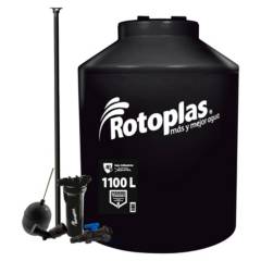 ROTOPLAS - Tanque de Agua Rotoplas 1100L Negro + Accesorios