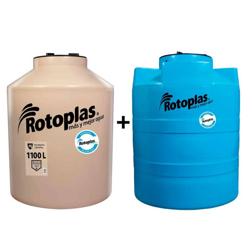 ROTOPLAS - Combo Cisterna de Agua 1200 L + Tanque de Agua 1100 L