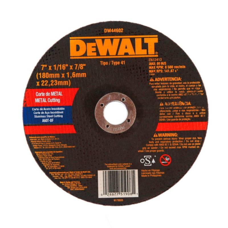 DEWALT - Disco Abrasivo de Corte 7" x 1.6 mm Dewalt