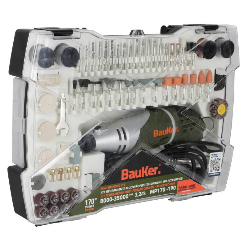 BAUKER - Multipropósito Eléctrica 170w + 152 Accesorios Bauker