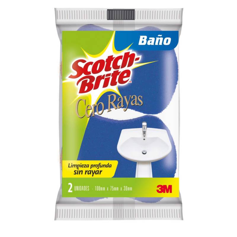SCOTCH BRITE - Esponja Cero Rayas para Baños 2en1 x2 unidades