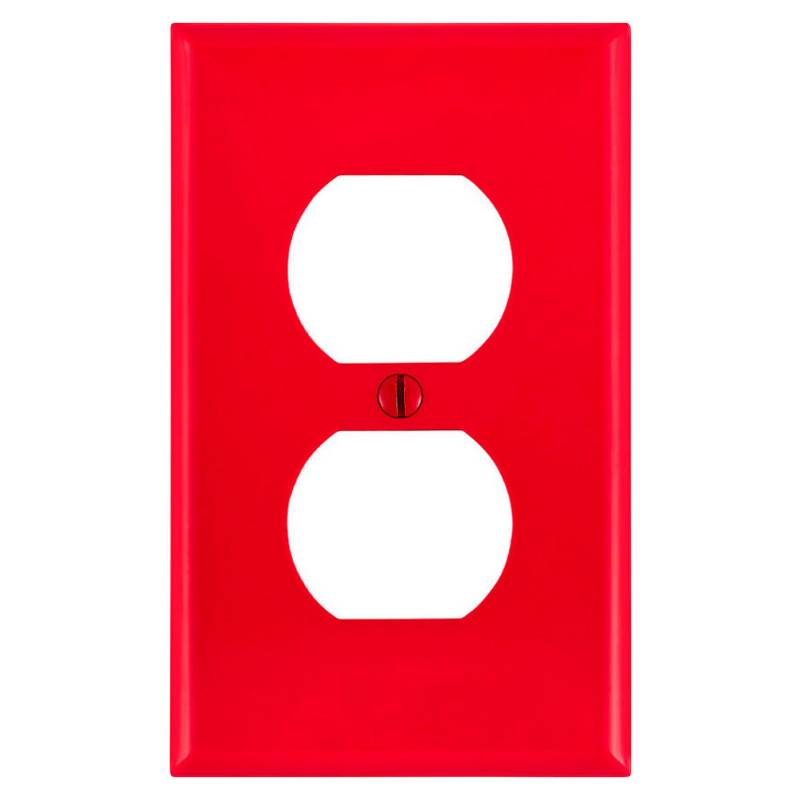 LEVITON - Placa Doble de Nylon Rojo