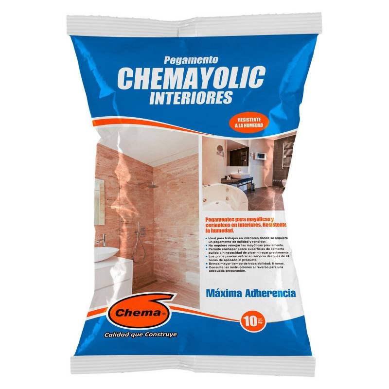CHEMA - Pegamento en Polvo Chemayolic para Enchapes Gris 10kg