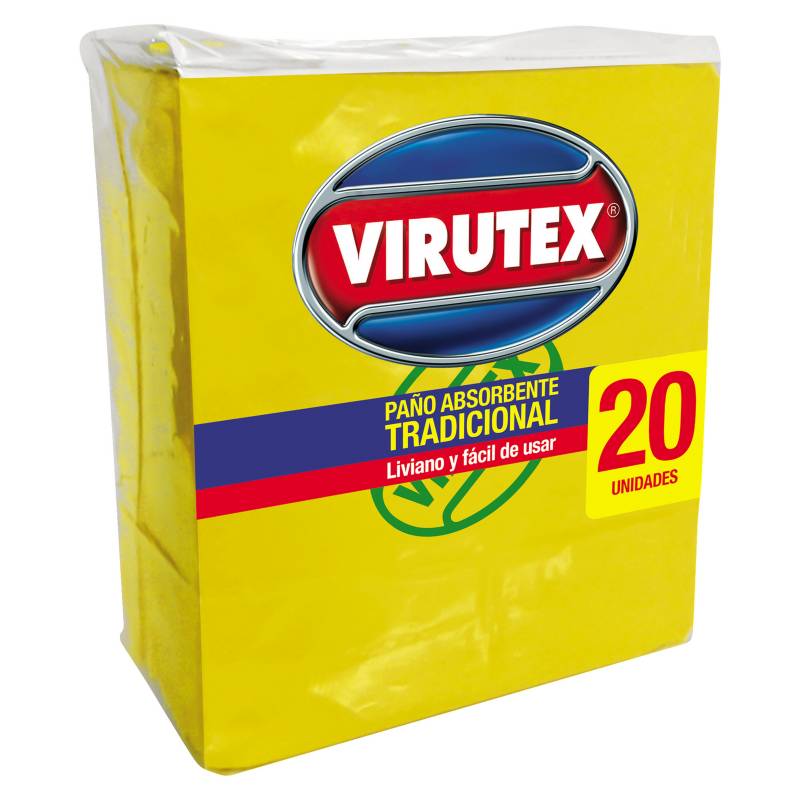 VIRUTEX - Paño Absorvente Tradicional x20 unidades