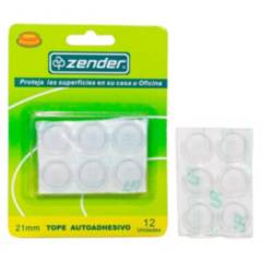 ZENDER - Tope Adhesiva Gris 21 mm. x 12 unid.