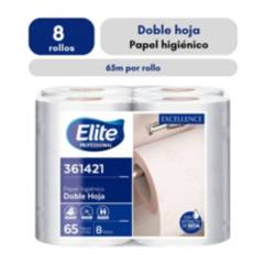 ELITE PROFESSIONAL - Papel Higiénico Elite Doble hoja 8 rollos 65m