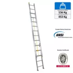 REDLINE - Escalera Telescópica Aluminio 24 Pasos