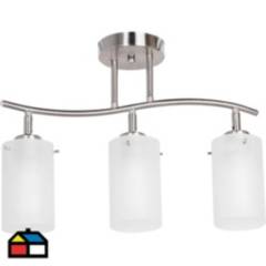 CASA BONITA - Lámpara de Techo Cromo 3L E27 Blanco