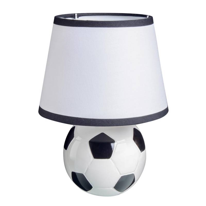 CASA BONITA - Lámpara de Mesa Ceramica Futbol  1L E27 Blanco/ negro