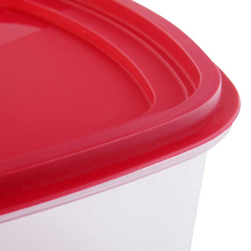 Set de recipiente con tapa roja de 2 compartimentos para alimentos x 2  unidades