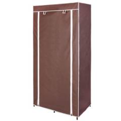 JUST HOME COLLECTION - Closet de tela marrón 75x45x160cm