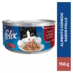 FELIX - Felix Adultos Trozos de Pollo en Salsa para Gatos 156 gr