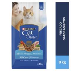CAT CHOW - Cat Chow Adultos Croquetas para Gatos 8 kg Sabor Pescado y Mariscos