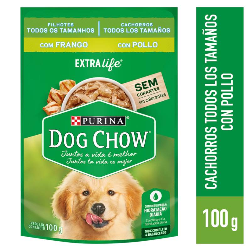 DOG CHOW - Dog Chow Adultos Alimento Húmedo en Trozos para Perros 100 gr Sabor Pollo