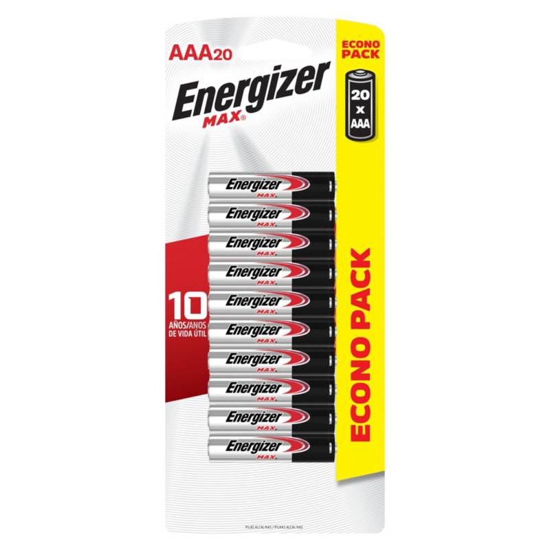 ENERGIZER - Pack de 20 Pilas Alcalinas Energizer AAA 1.5V