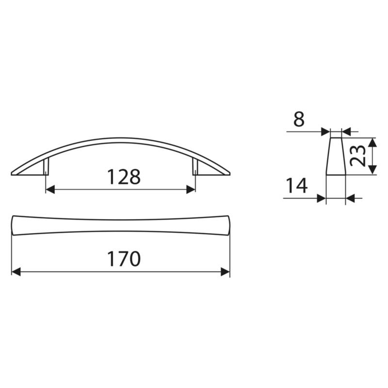 Tirador 2327 Cromo Mate - 128 mm