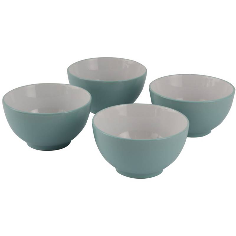 CASA BONITA - Set de bowls Cerámica Azul 4 Piezas 14 cm