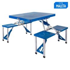 KLIMBER - Set de mesa plegable 134x82x66cm Azul