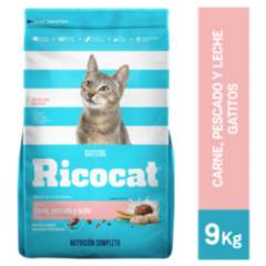 RICOCAT - Ricocat Cachorros Alimento para Gatos 9 kg Sabor Pescado/Leche