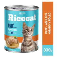 RICOCAT - Ricocat Adultos Pate para Gatos 330 gr Sabor Hígado y Pollo