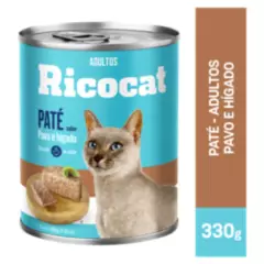 RICOCAT - Ricocat Adultos Pate para Gatos 330 gr Sabor Pavo/Hígado